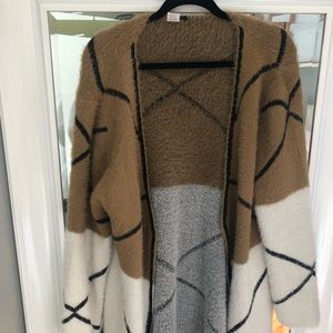 Brown and White Super Soft Cardigan